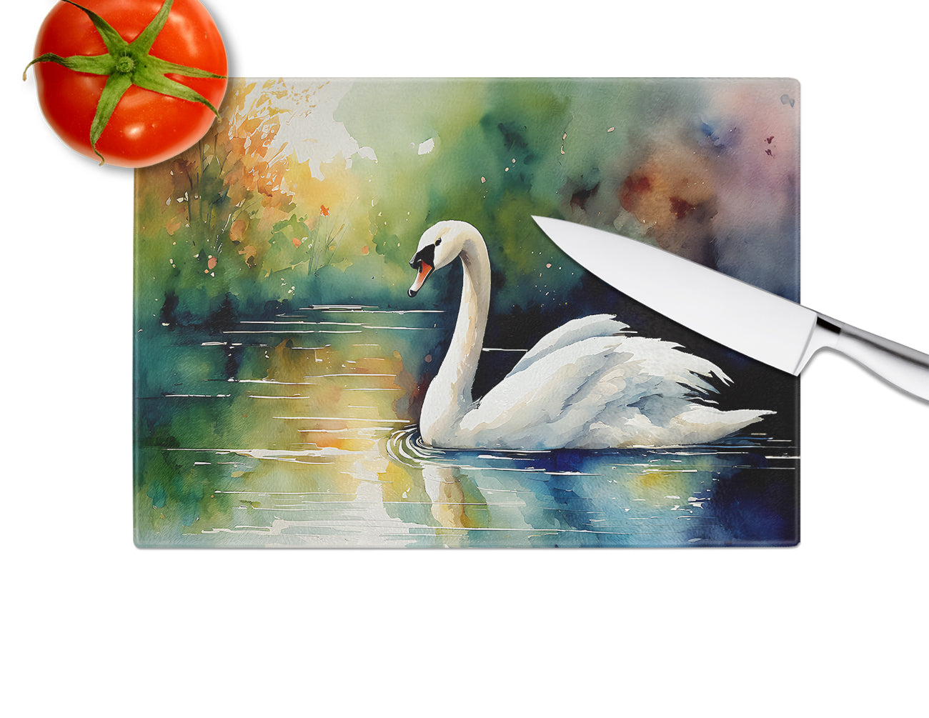 Swan Glass Cutting Board