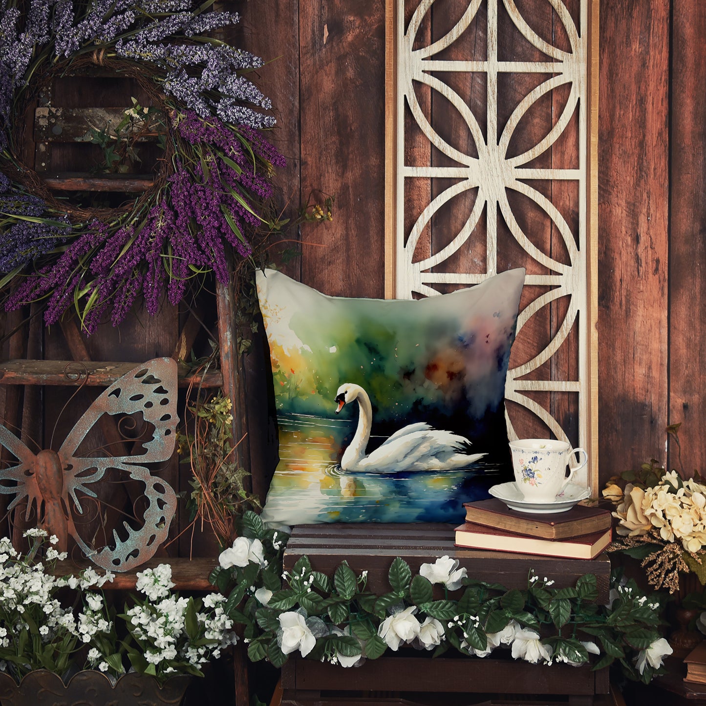 Swan Throw Pillow