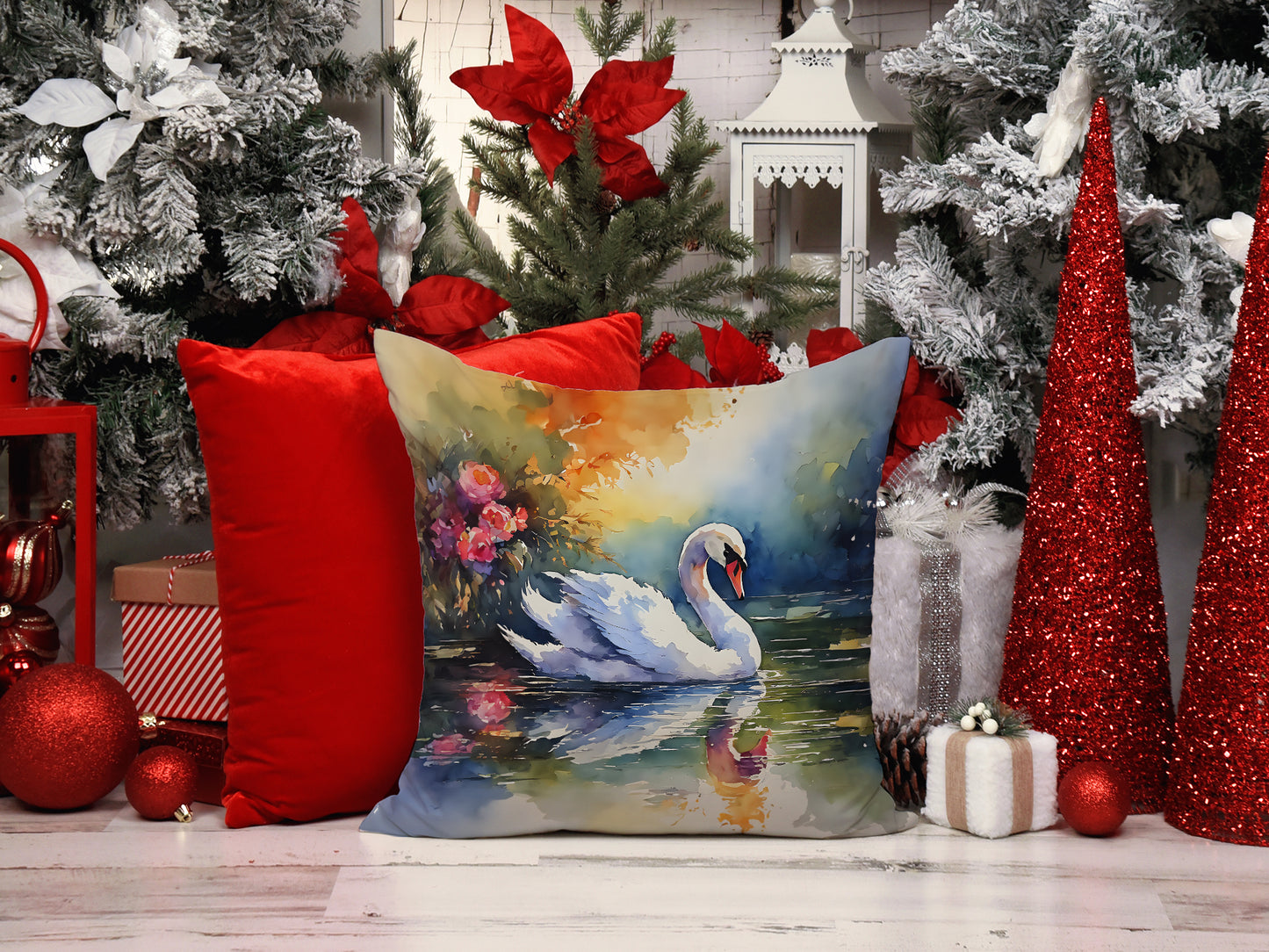 Swan Throw Pillow