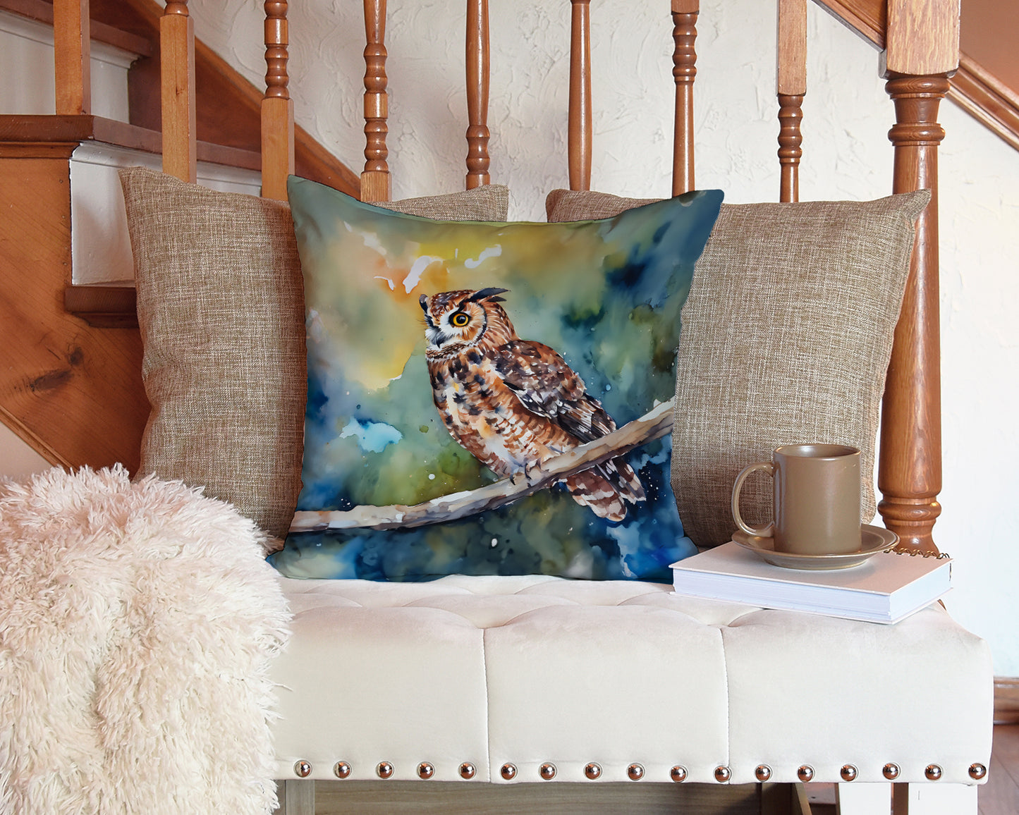 Tawny Owl Throw Pillow