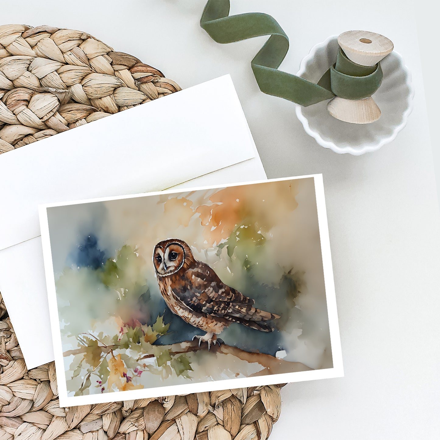 Tawny Owl Greeting Cards Pack of 8