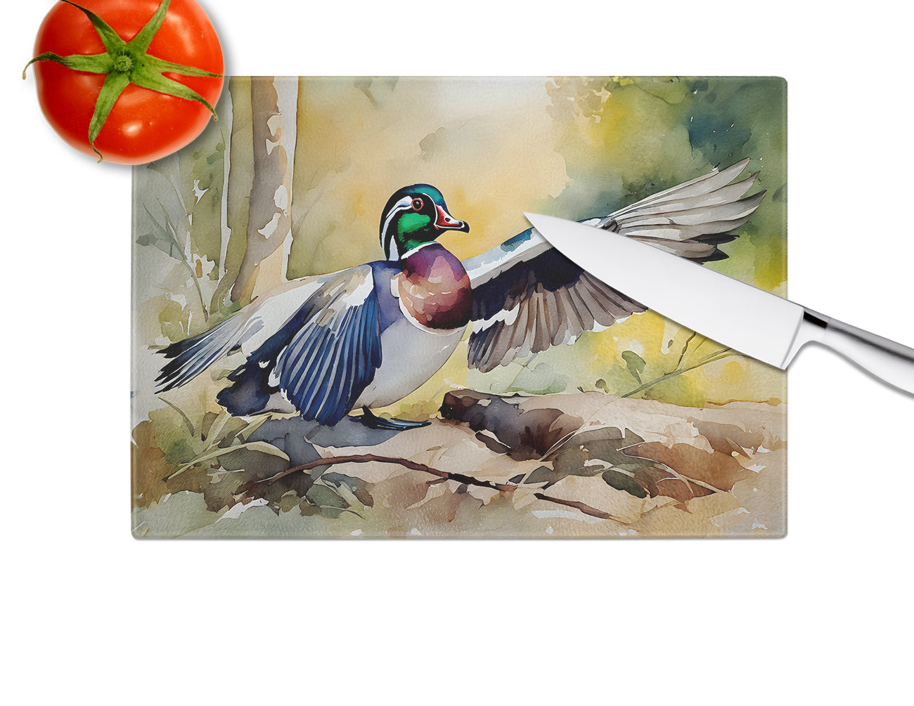 Wood Duck Glass Cutting Board