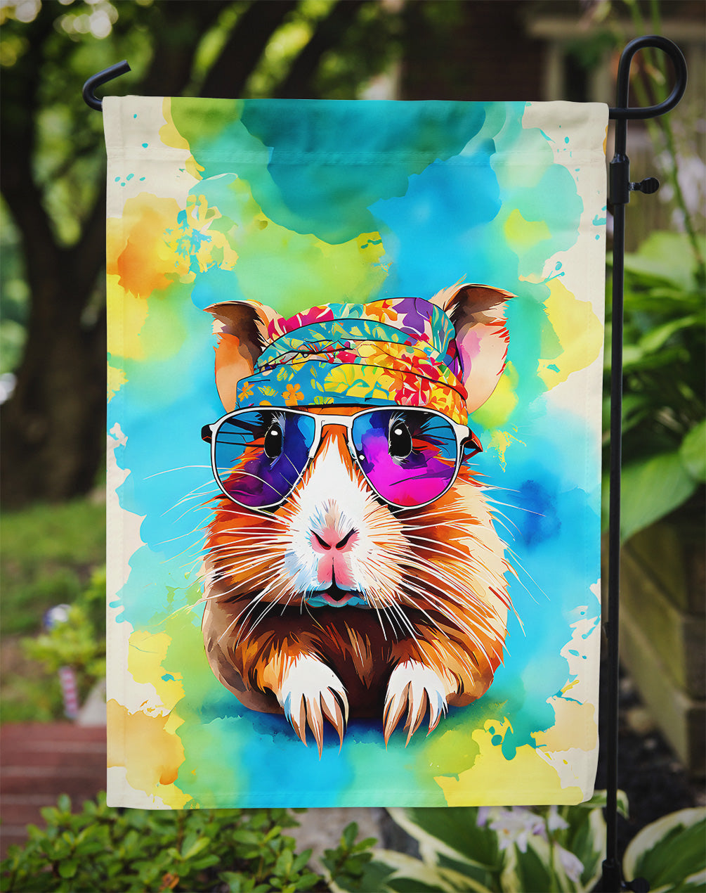 Hippie Animal Guinea Pig Garden Flag