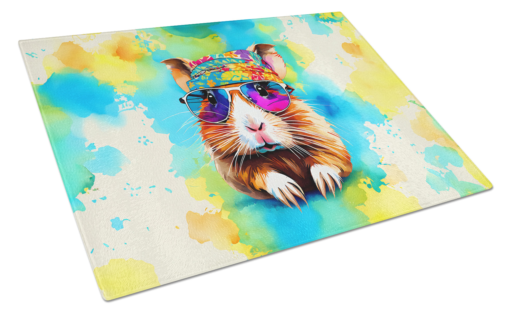 Buy this Hippie Animal Guinea Pig Glass Cutting Board