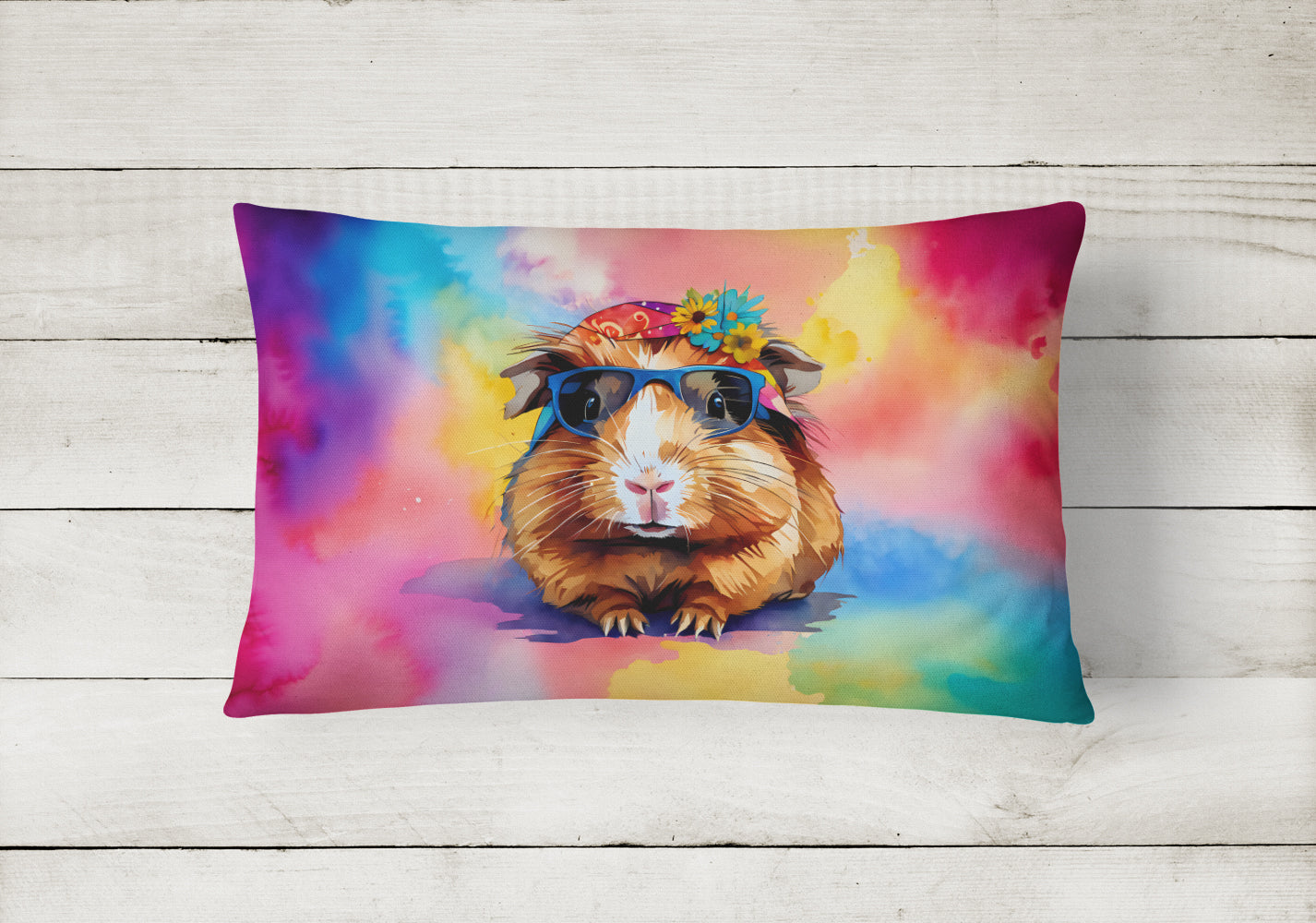 Hippie Animal Guinea Pig Throw Pillow