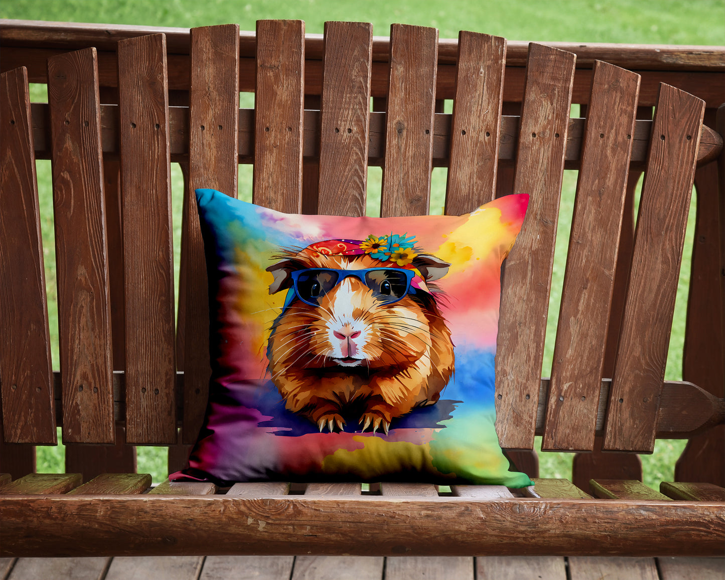 Hippie Animal Guinea Pig Throw Pillow