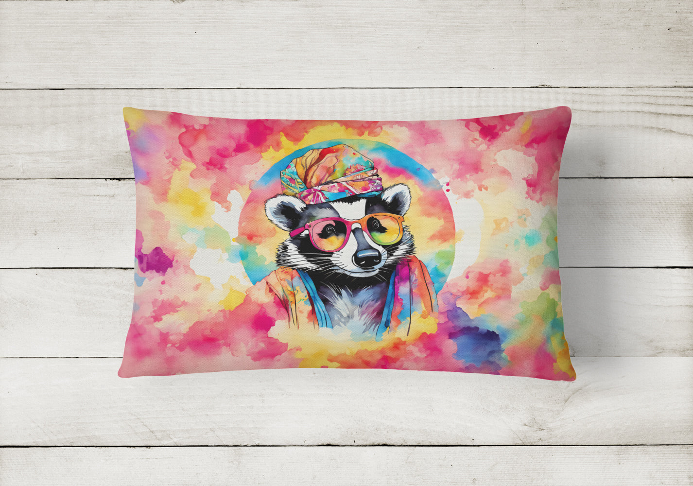 Hippie Animal Badger Throw Pillow