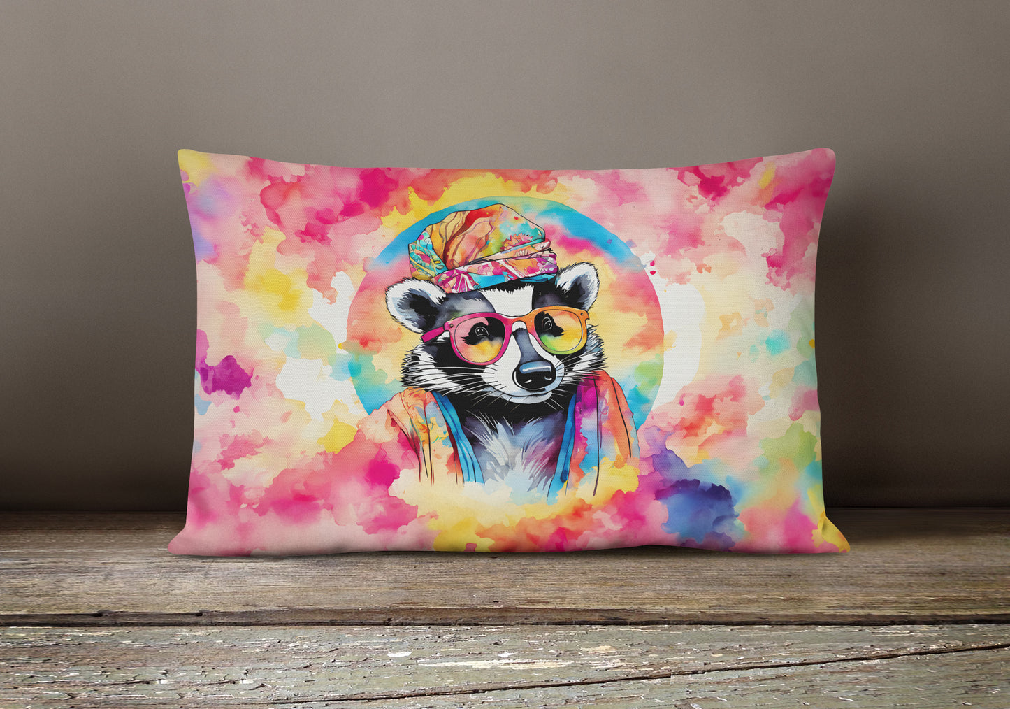 Hippie Animal Badger Throw Pillow