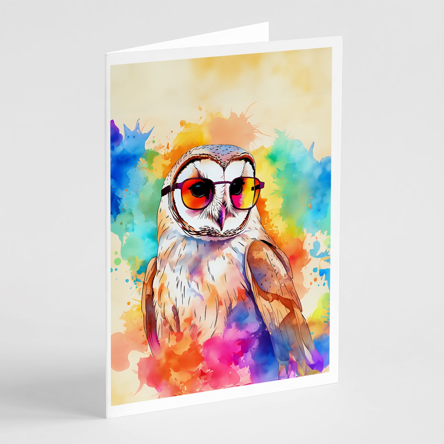 Buy this Hippie Animal Barn Owl Greeting Cards Pack of 8