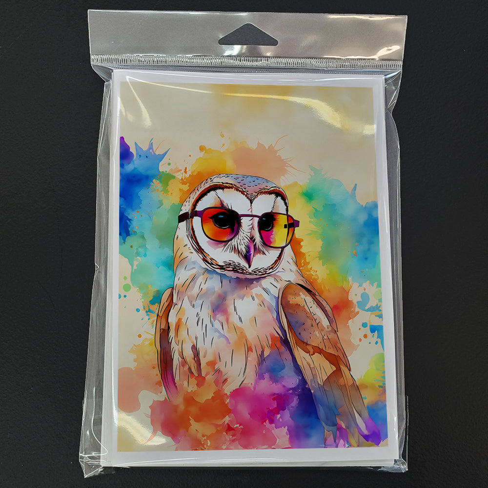 Hippie Animal Barn Owl Greeting Cards Pack of 8