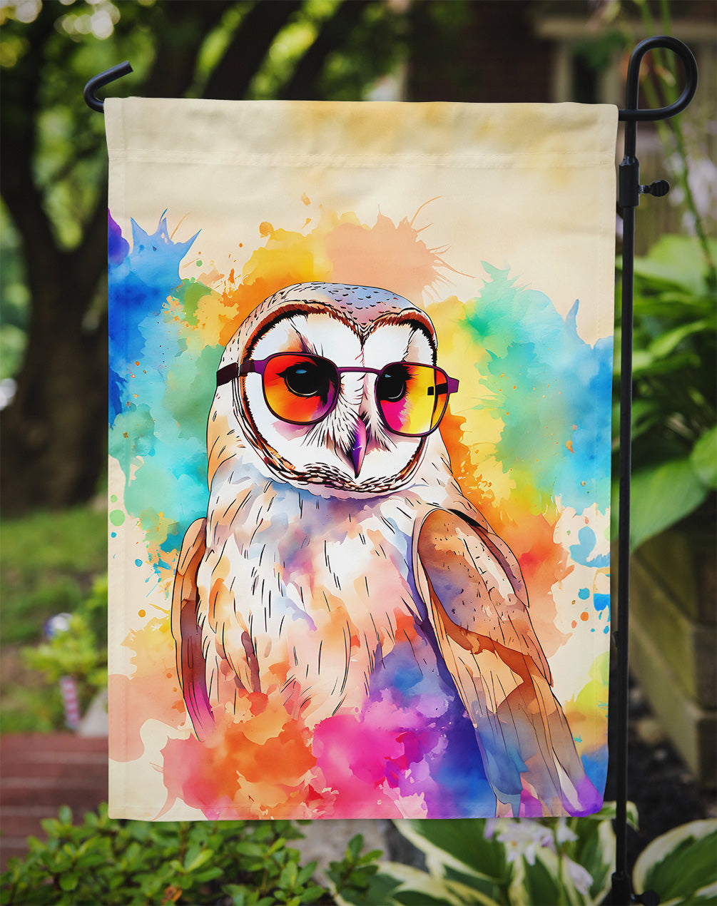 Hippie Animal Barn Owl Garden Flag