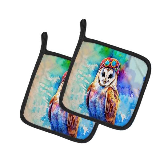 Buy this Hippie Animal Barn Owl Pair of Pot Holders