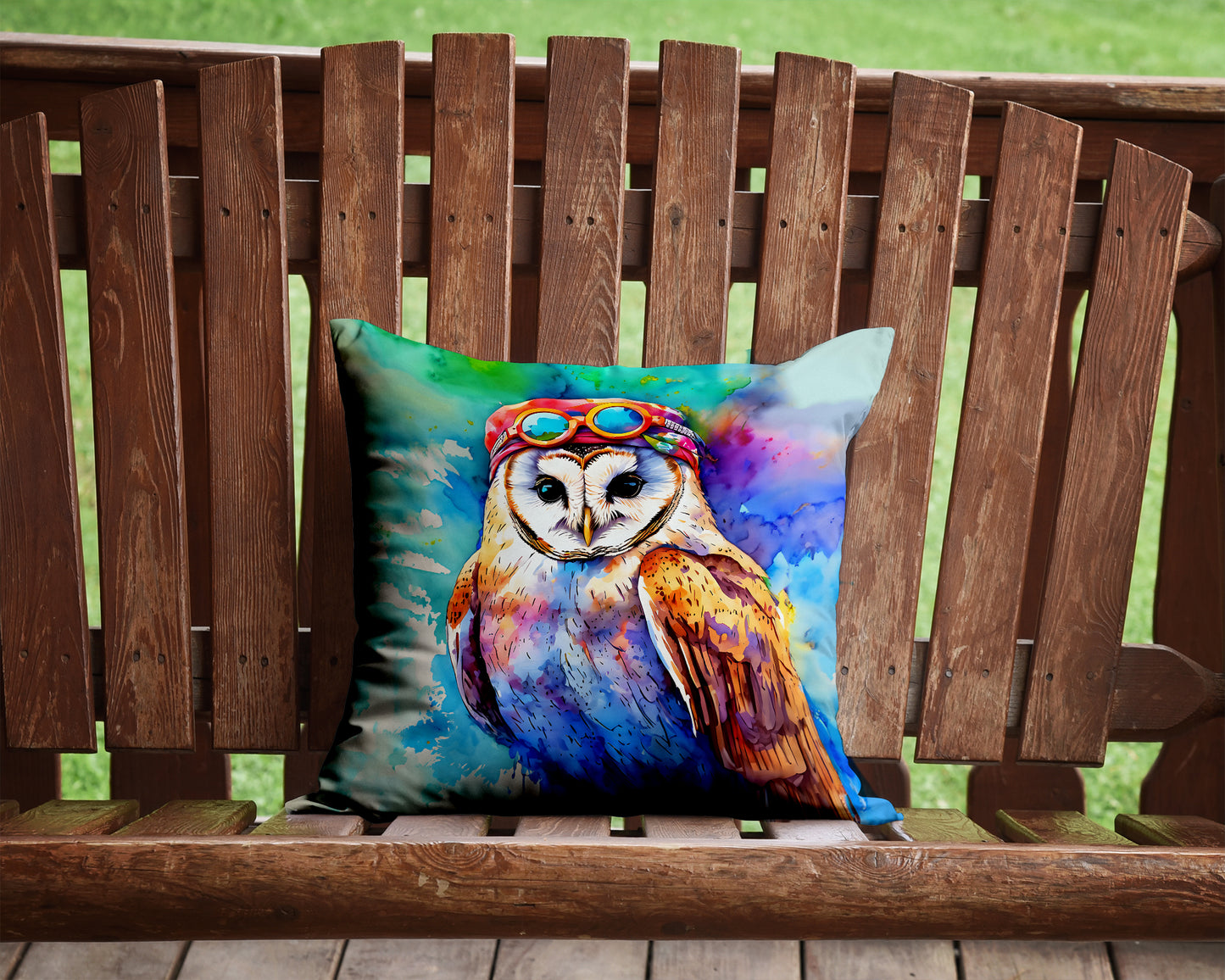 Hippie Animal Barn Owl Throw Pillow