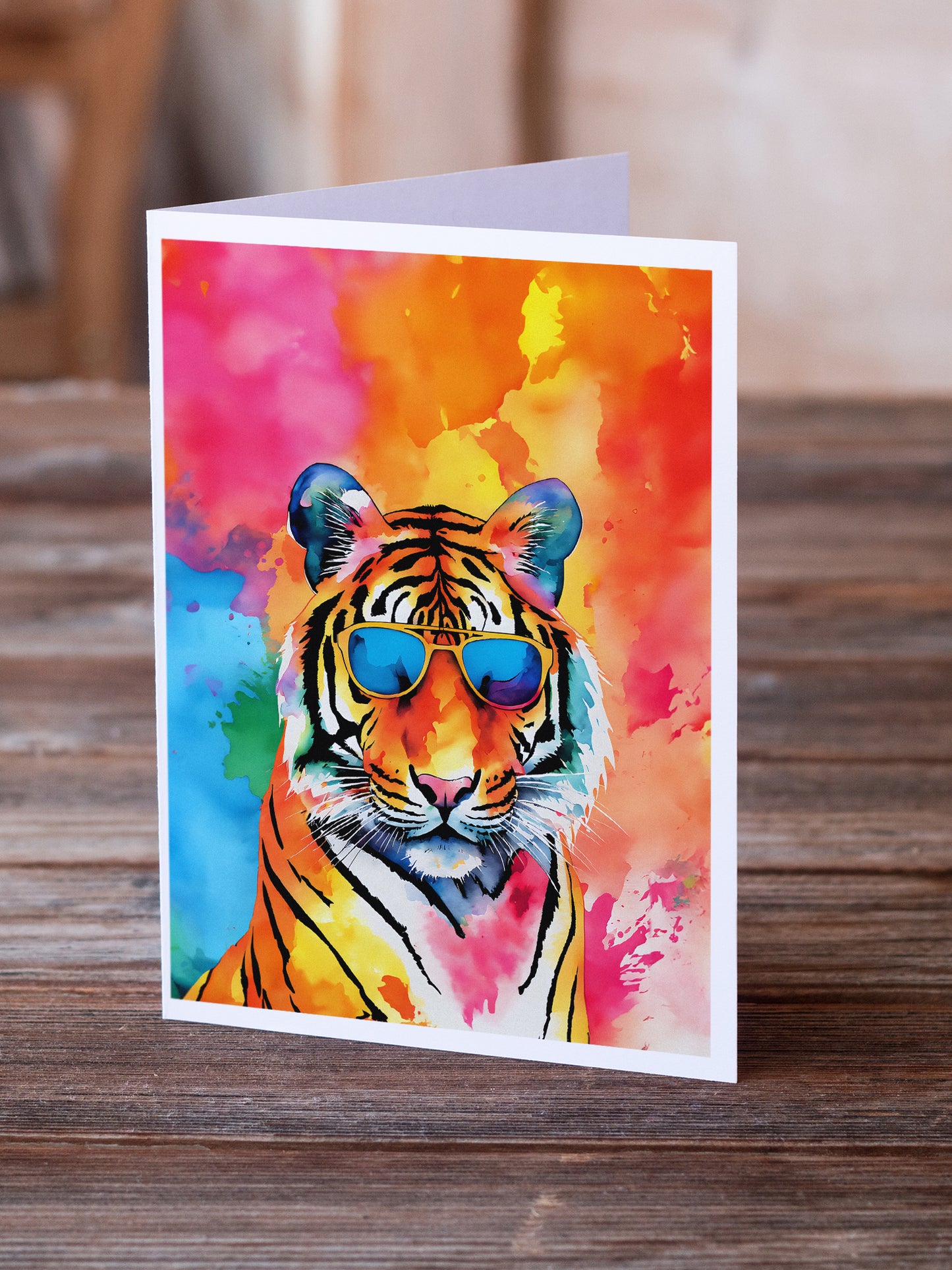 Hippie Animal Bengal Tiger Greeting Cards Pack of 8