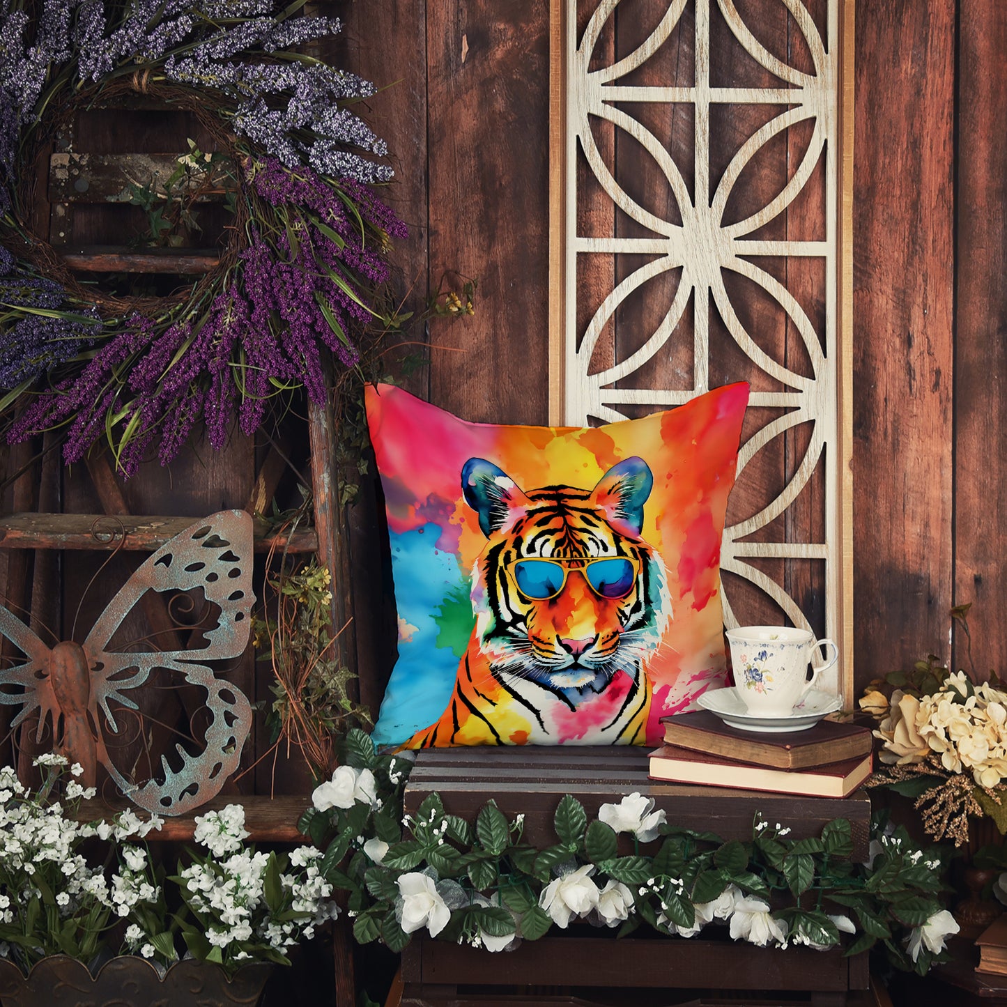 Hippie Animal Bengal Tiger Throw Pillow