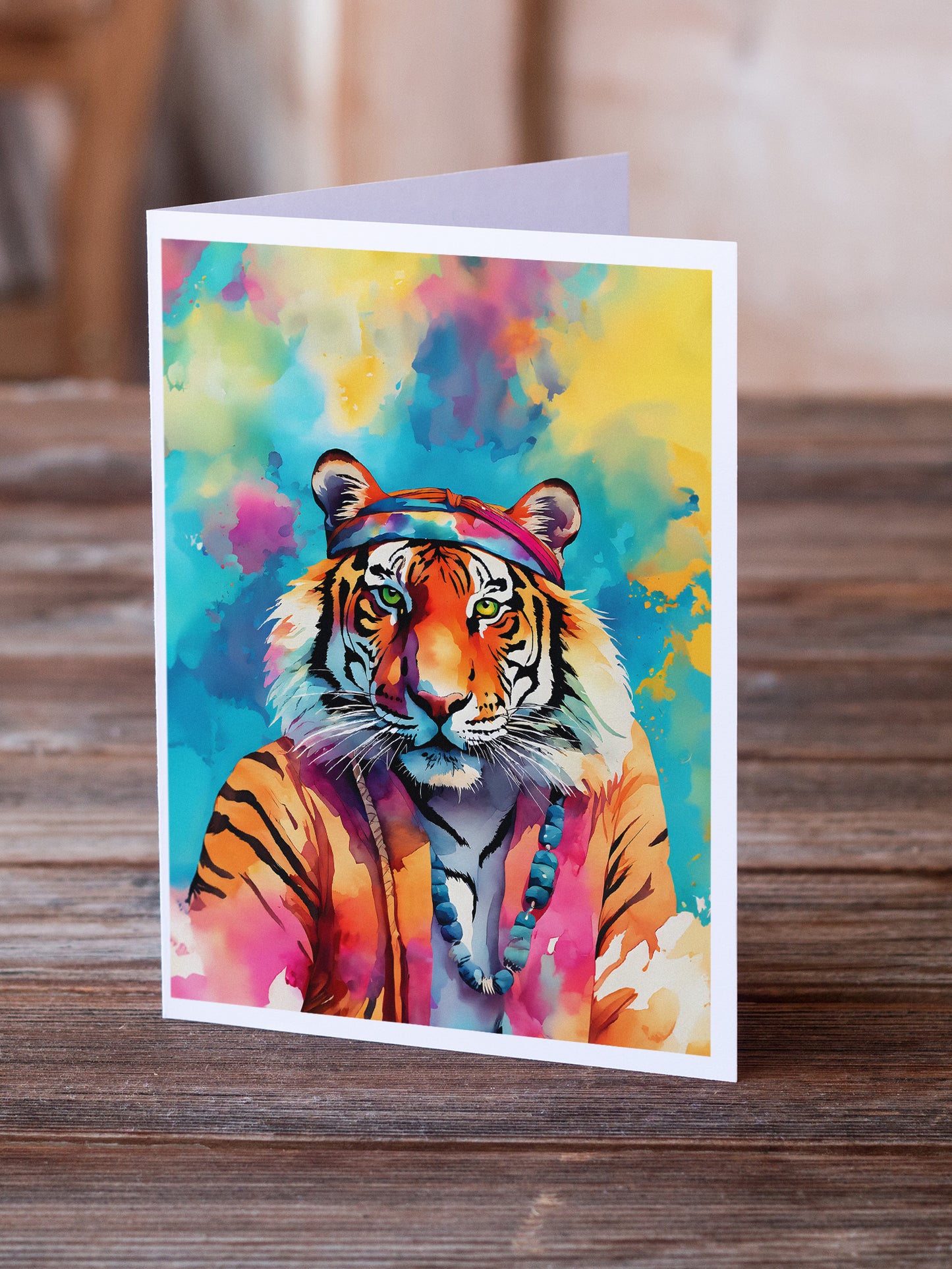 Hippie Animal Bengal Tiger Greeting Cards Pack of 8