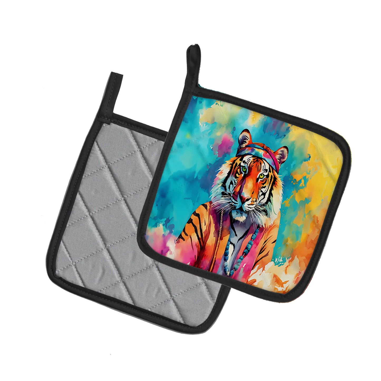 Hippie Animal Bengal Tiger Pair of Pot Holders