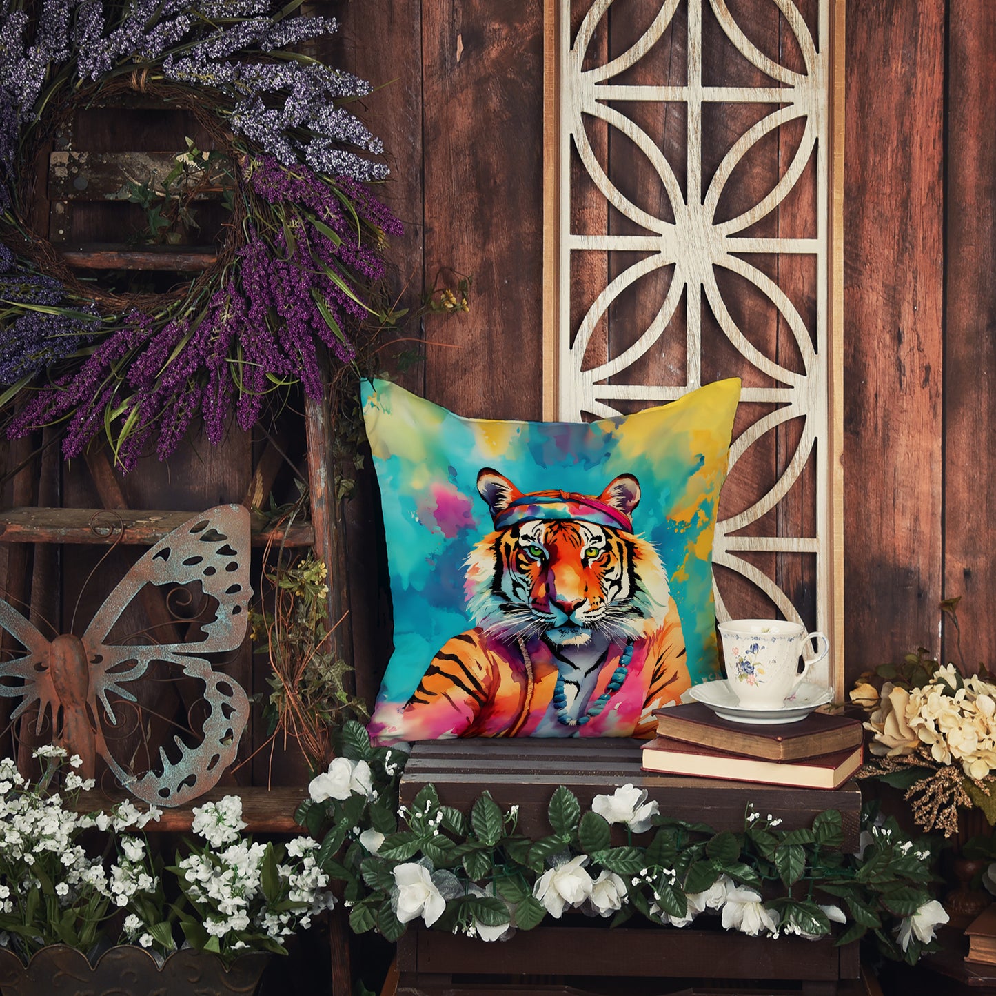 Hippie Animal Bengal Tiger Throw Pillow