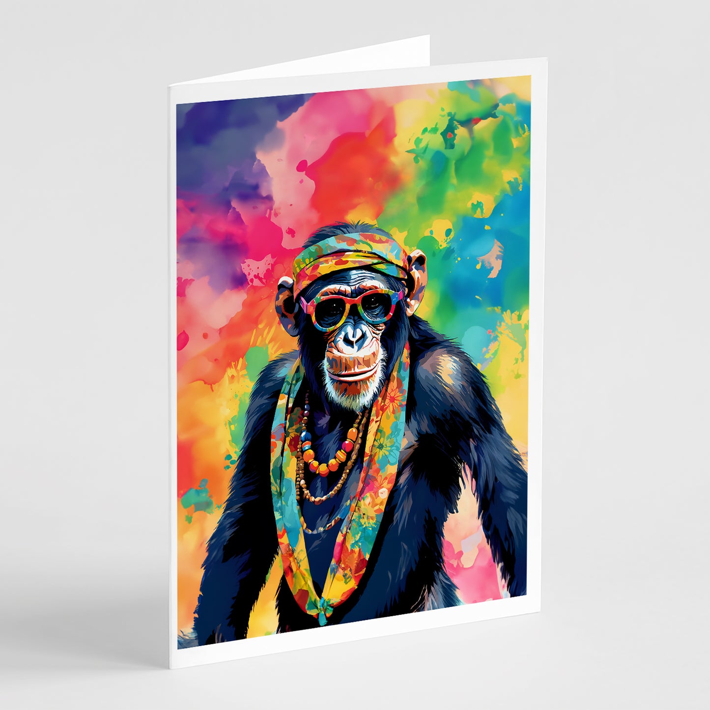 Buy this Hippie Animal Chimpanzee Greeting Cards Pack of 8