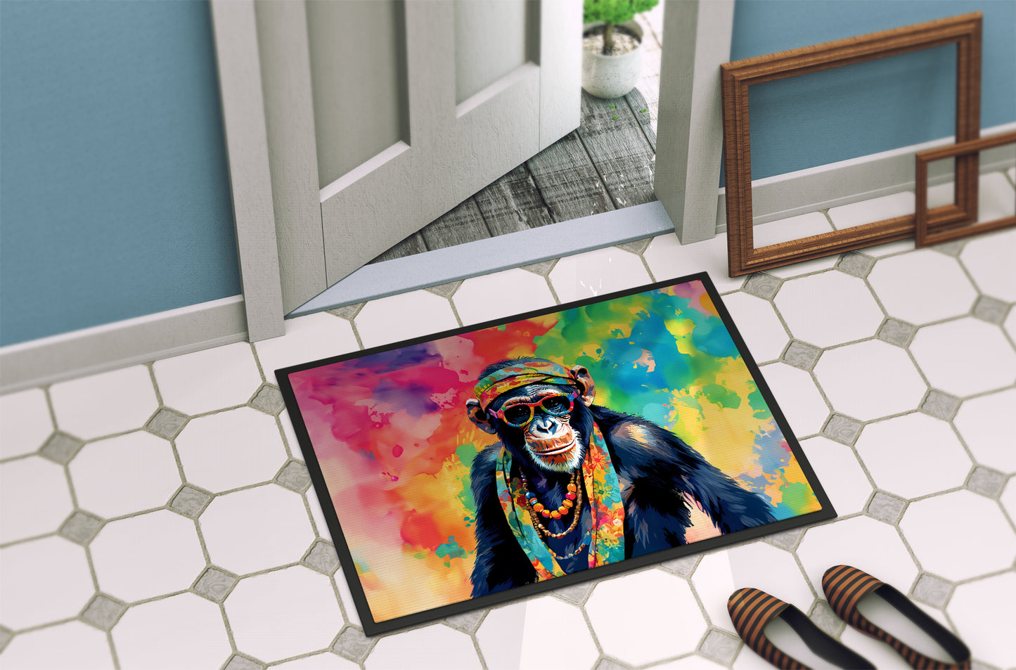 Hippie Animal Chimpanzee Doormat