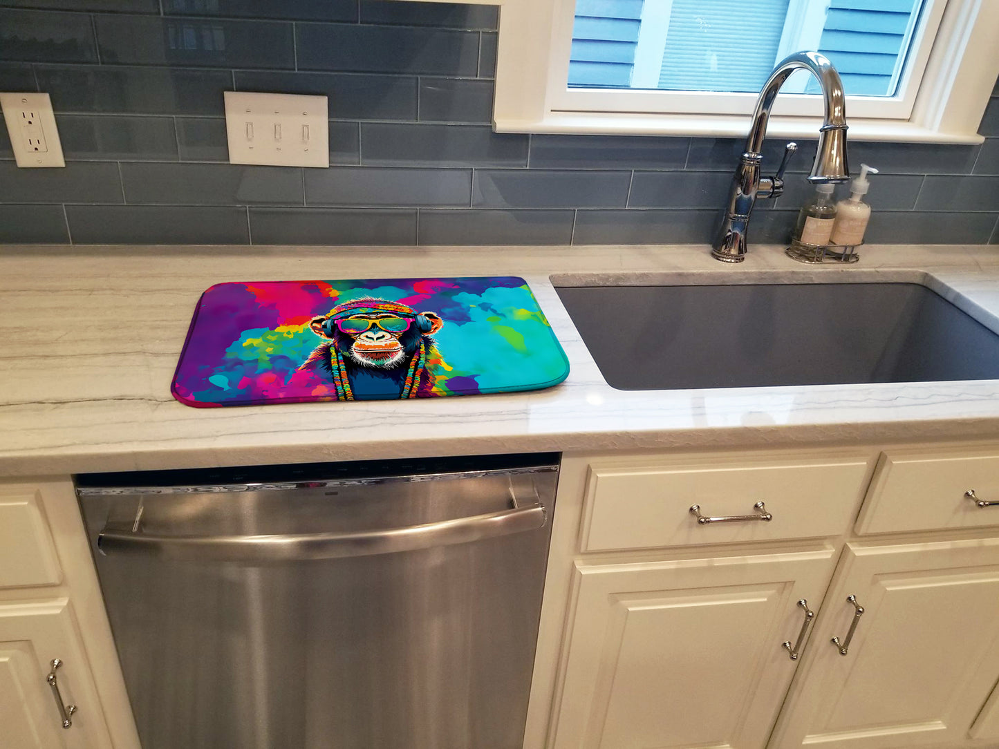 Hippie Animal Chimpanzee Dish Drying Mat