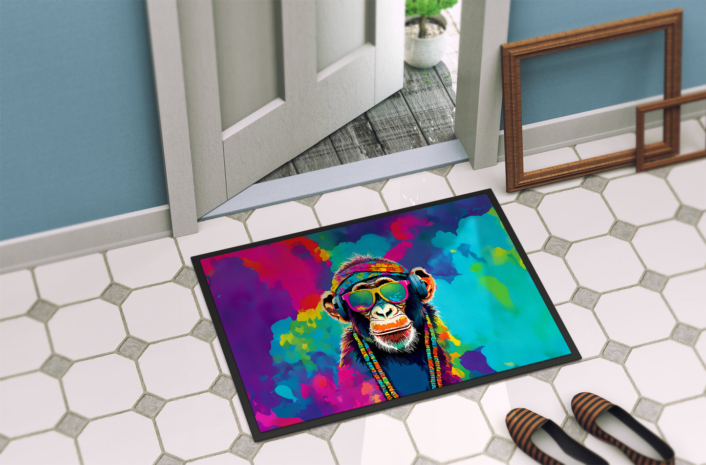 Hippie Animal Chimpanzee Doormat