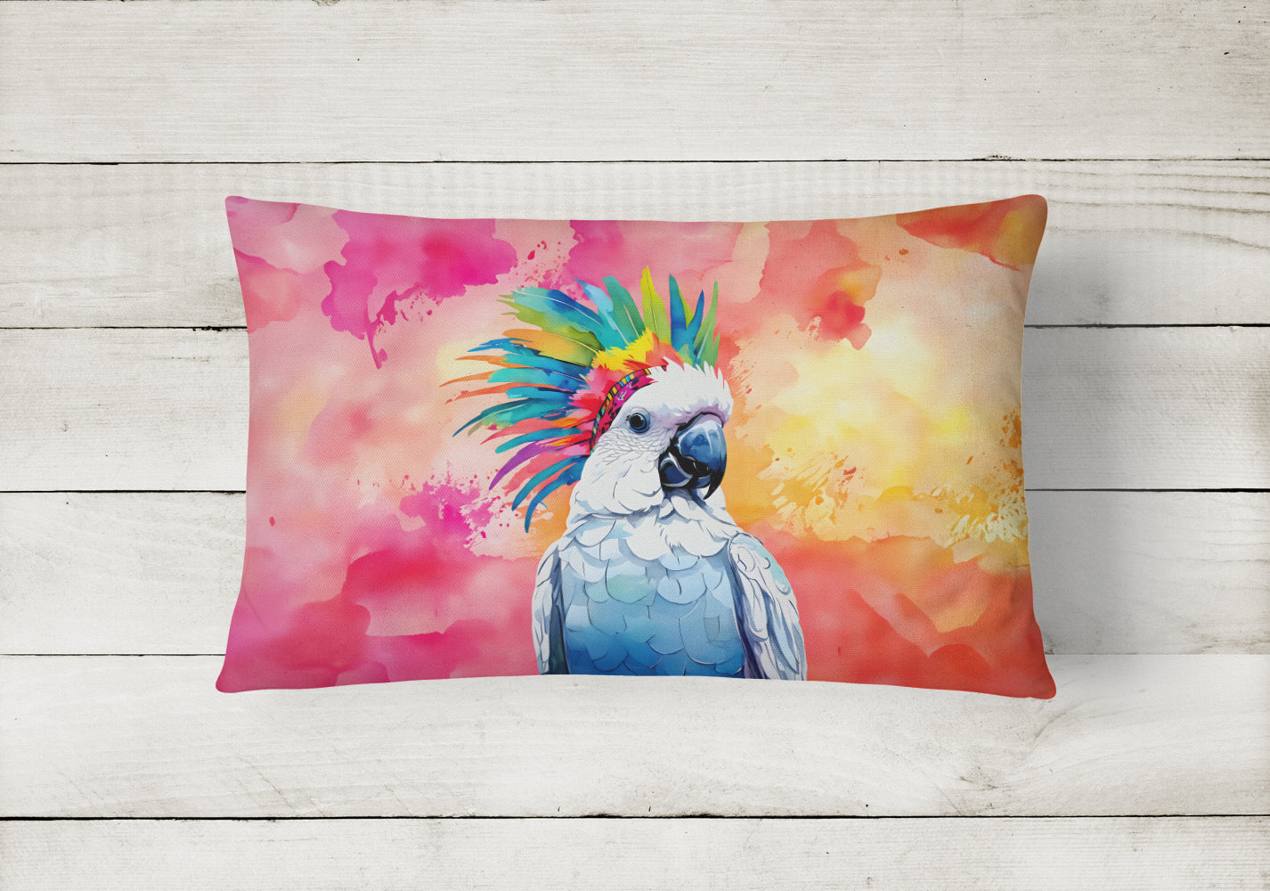 Hippie Animal Cockatoo Throw Pillow