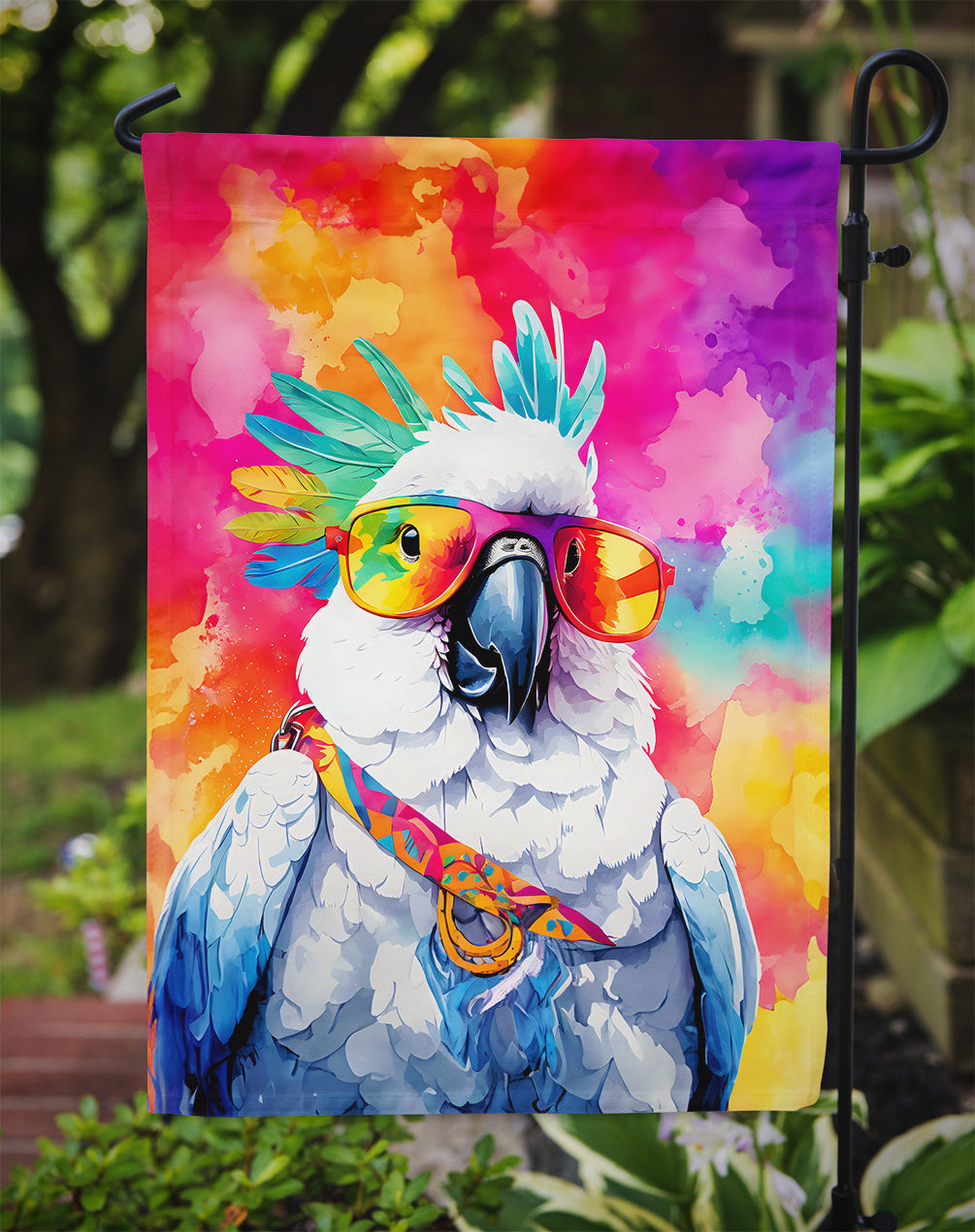 Hippie Animal Cockatoo Garden Flag