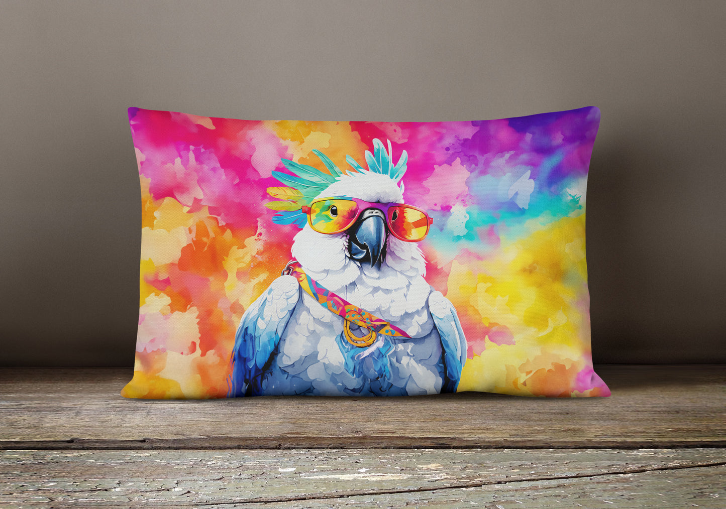 Hippie Animal Cockatoo Throw Pillow