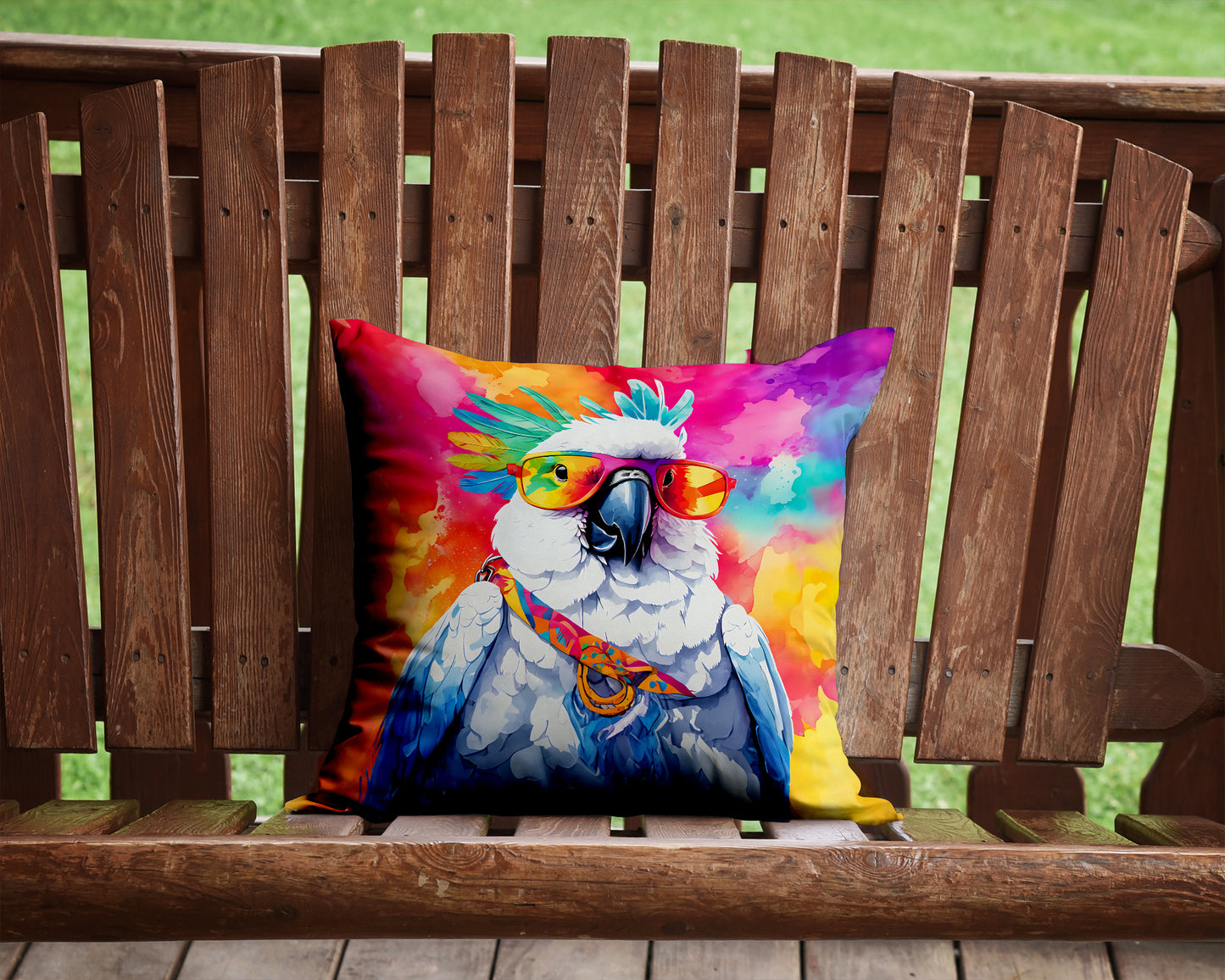 Hippie Animal Cockatoo Throw Pillow