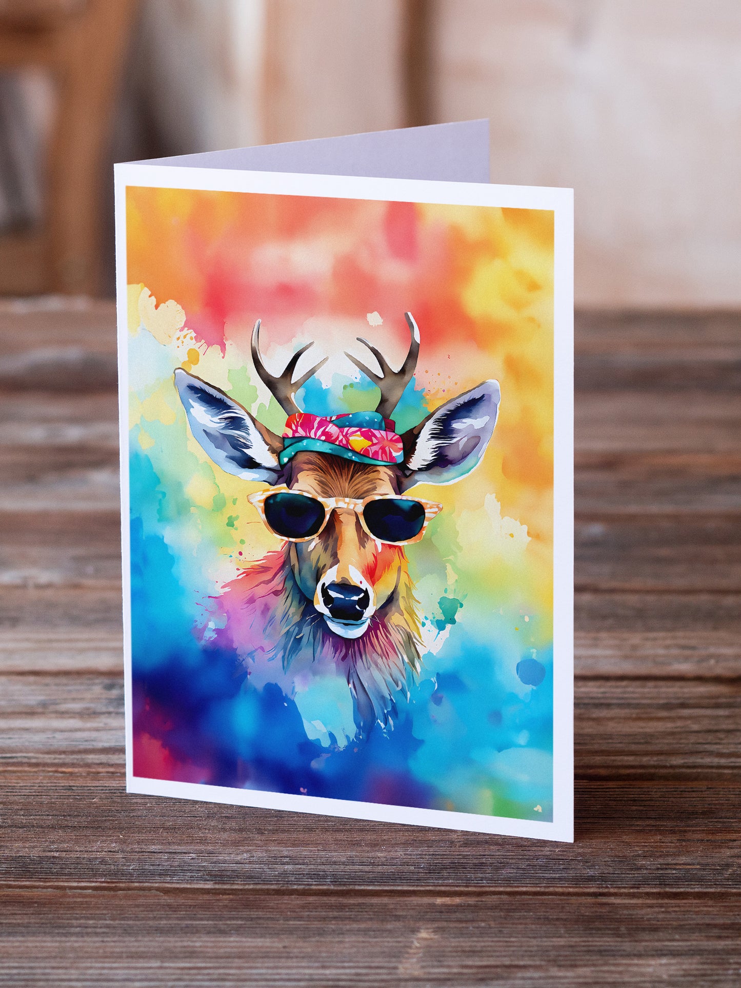 Hippie Animal Deer Greeting Cards Pack of 8