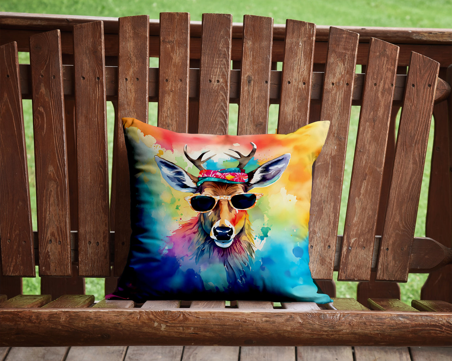 Hippie Animal Deer Throw Pillow