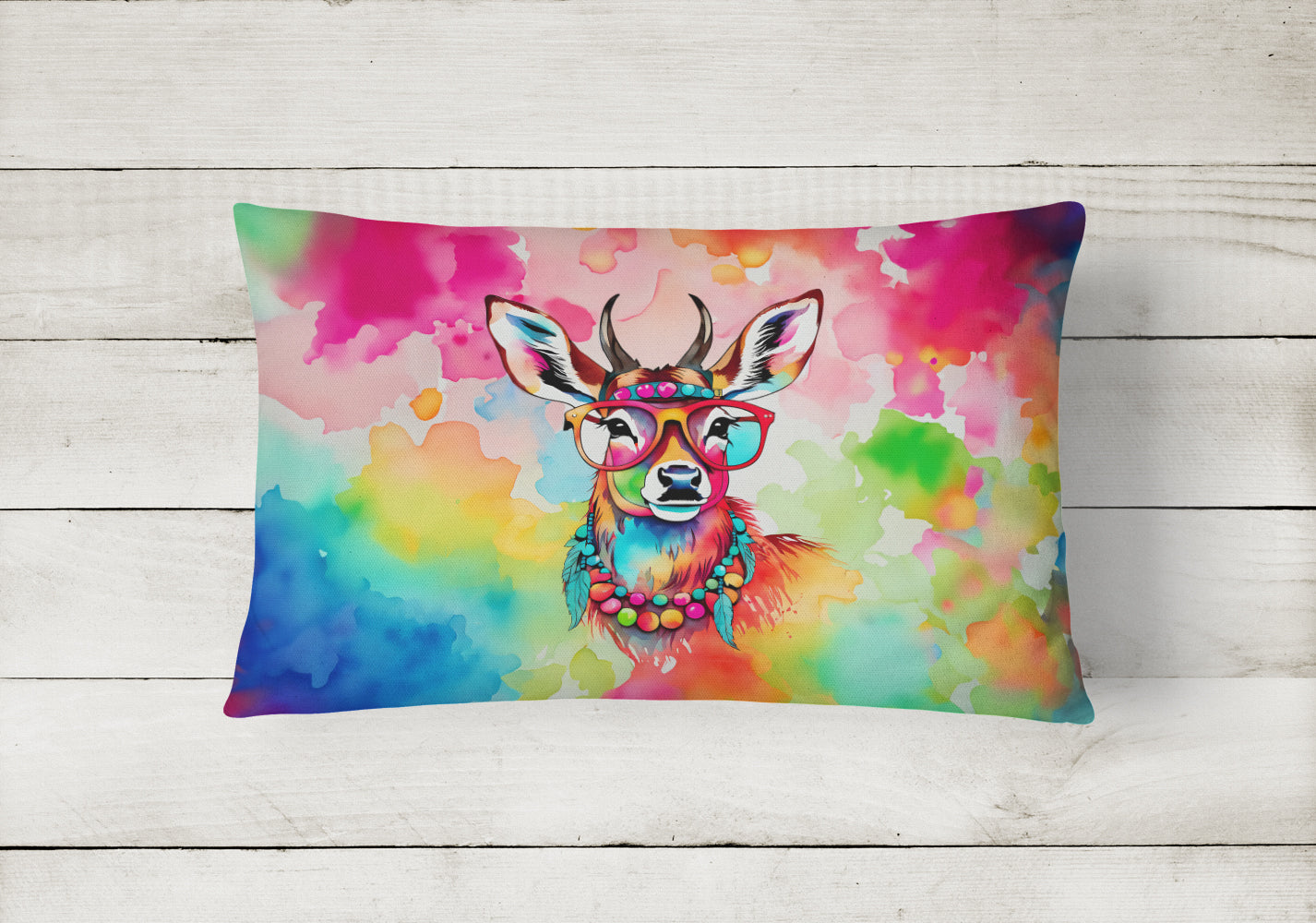 Hippie Animal Deer Throw Pillow