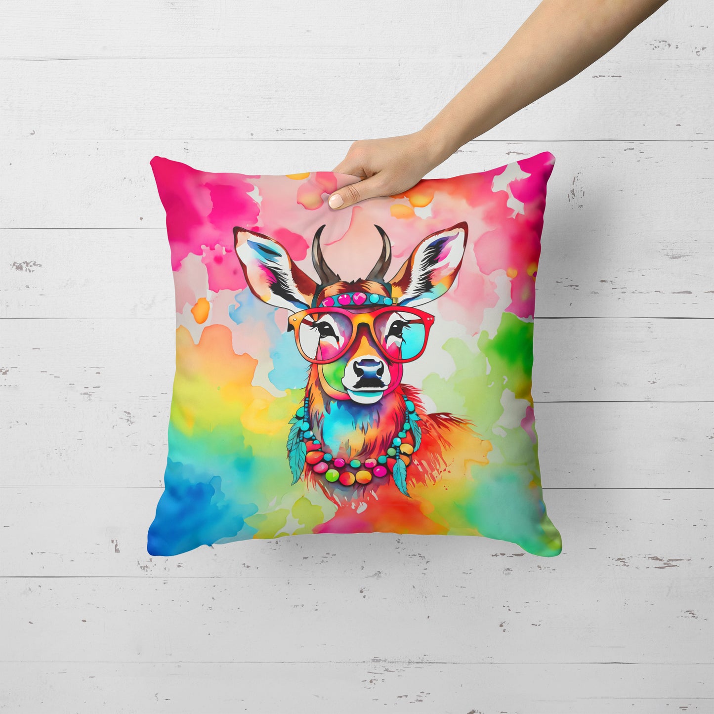 Hippie Animal Deer Throw Pillow