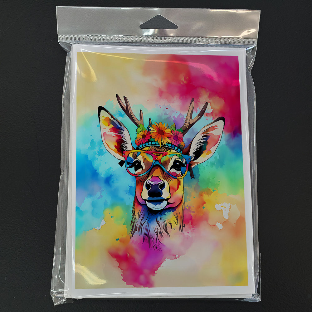 Hippie Animal Deer Greeting Cards Pack of 8