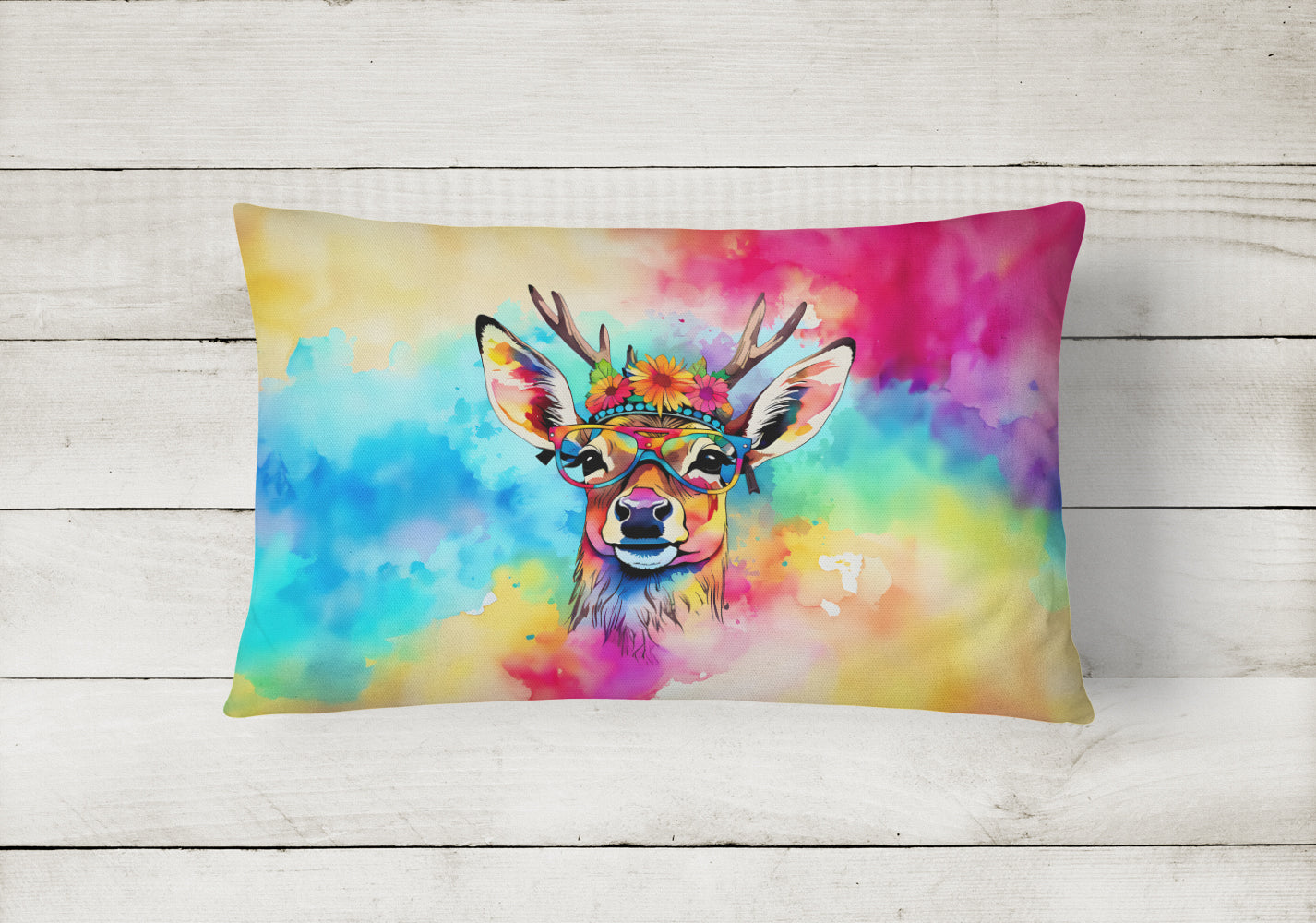 Hippie Animal Deer Throw Pillow