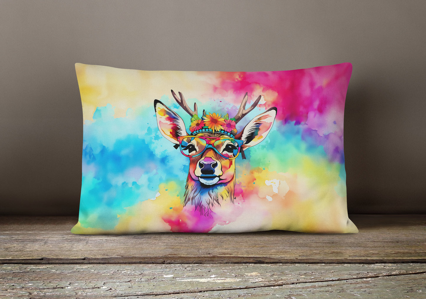 Hippie Animal Deer Throw Pillow