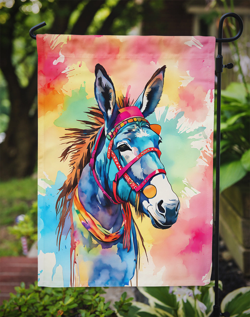 Hippie Animal Donkey Garden Flag