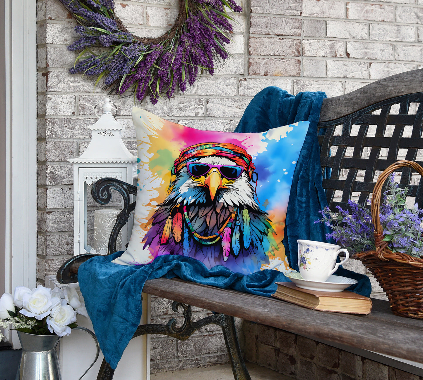 Hippie Animal Eagle Throw Pillow