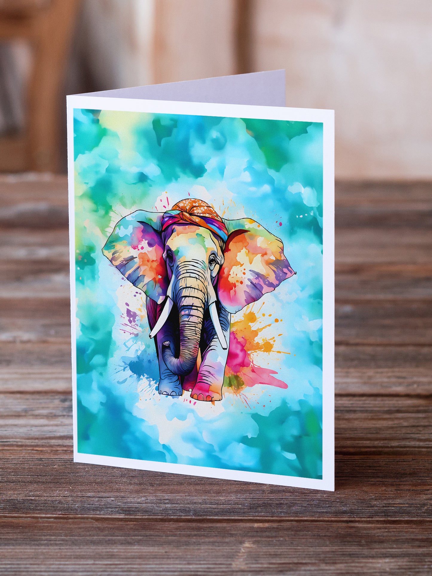 Hippie Animal Elephant Greeting Cards Pack of 8