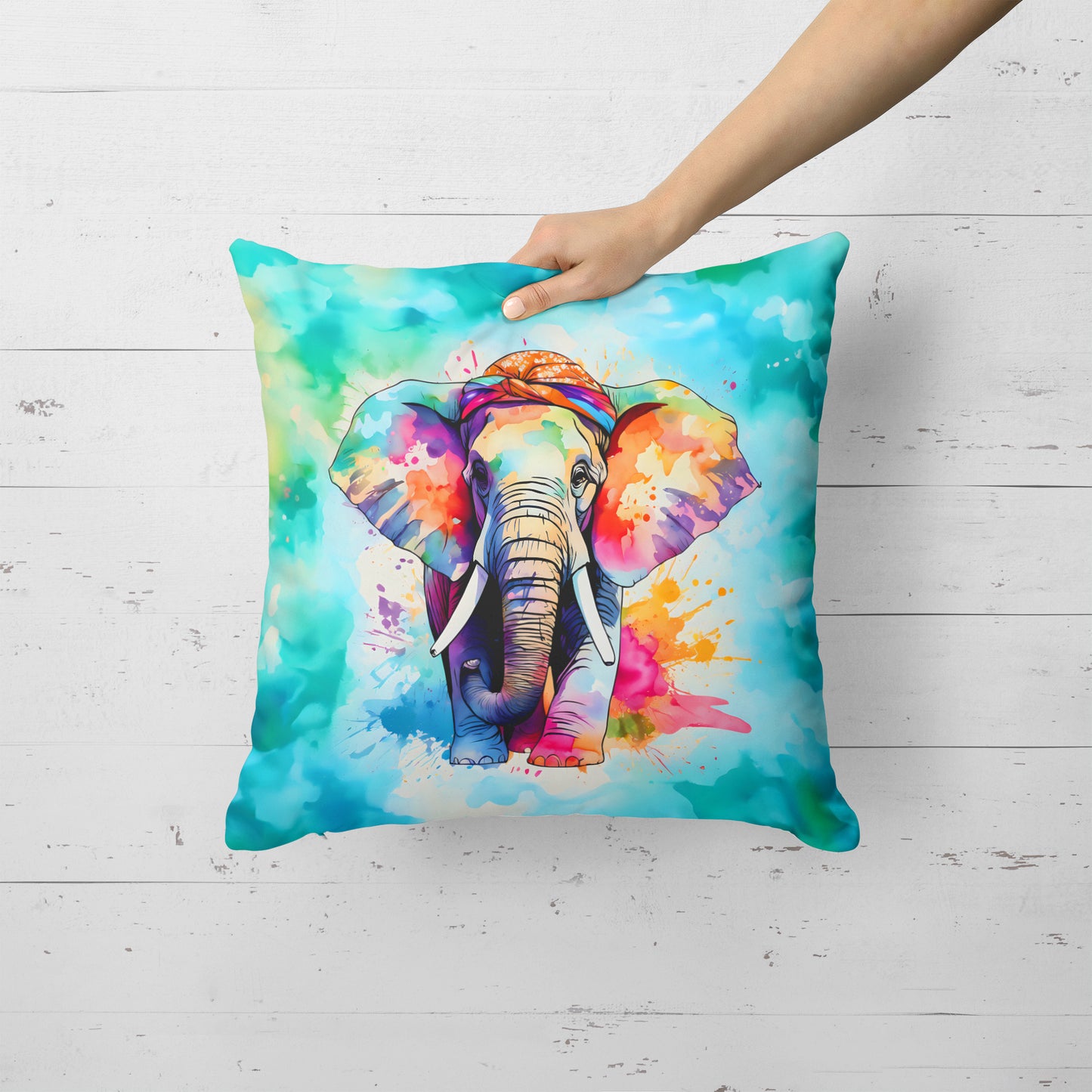 Hippie Animal Elephant Throw Pillow