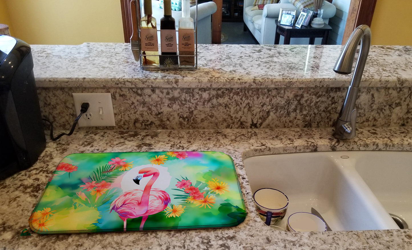 Hippie Animal Flamingo Dish Drying Mat