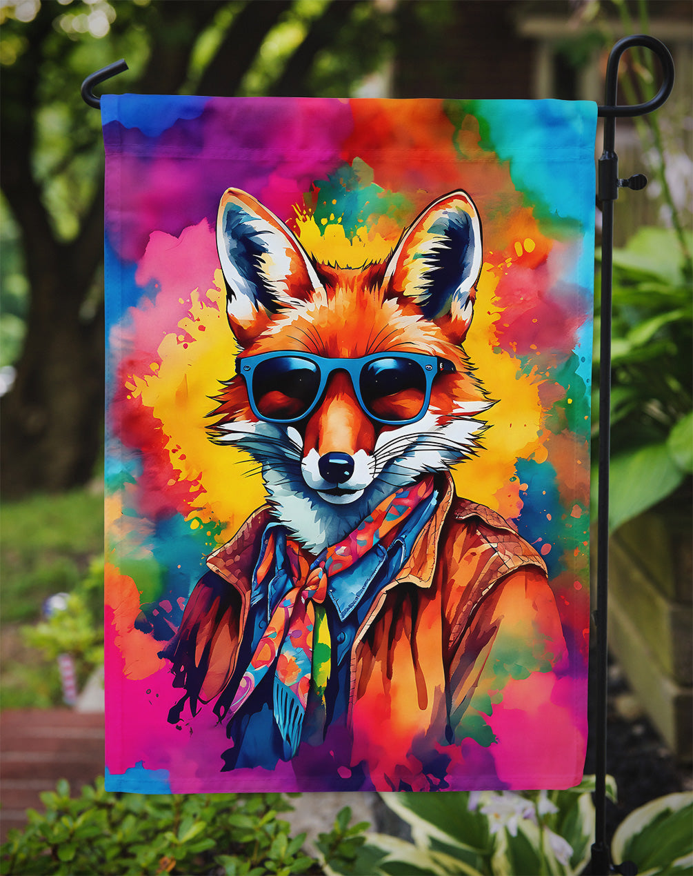 Hippie Animal Fox Garden Flag