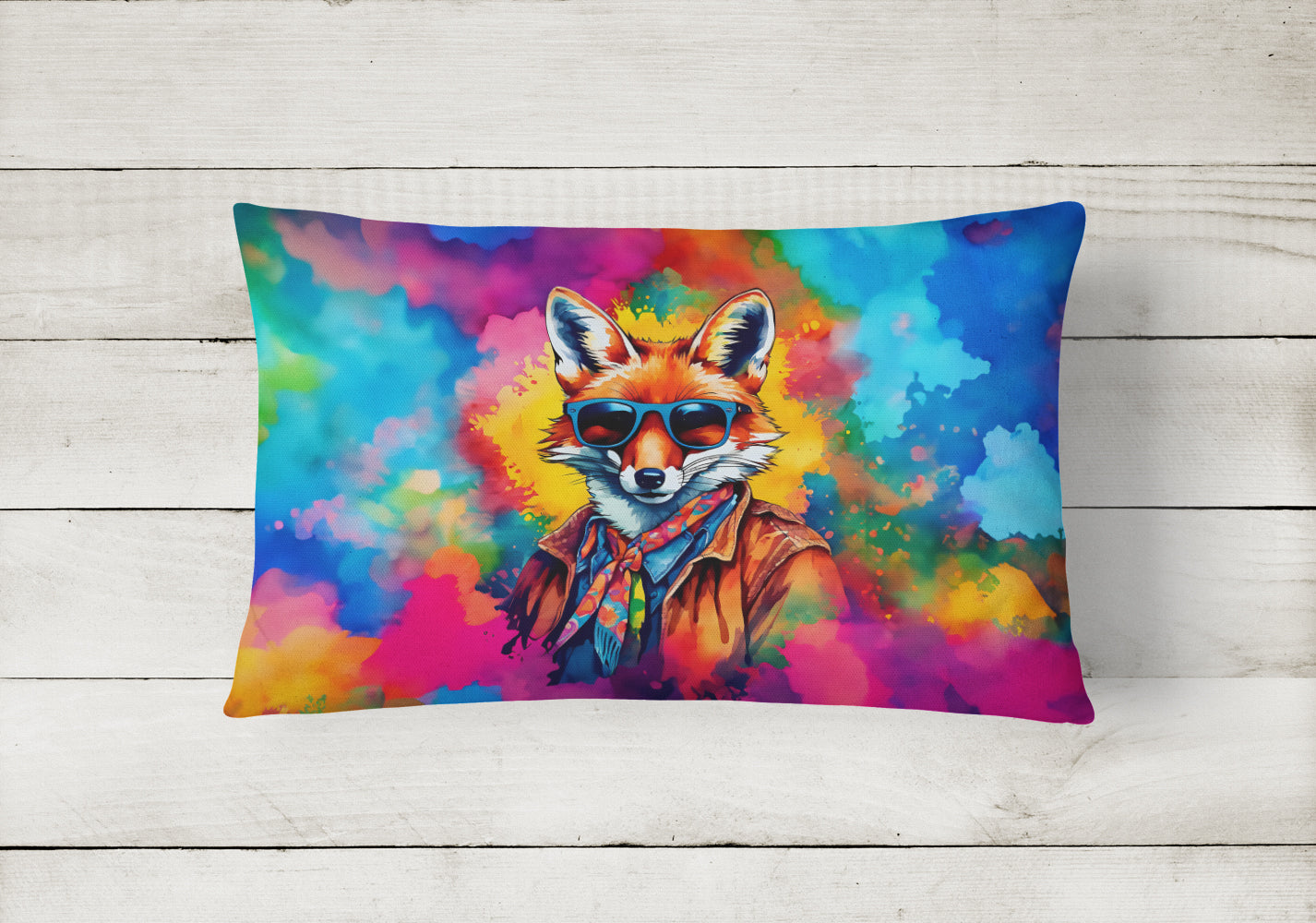 Hippie Animal Fox Throw Pillow