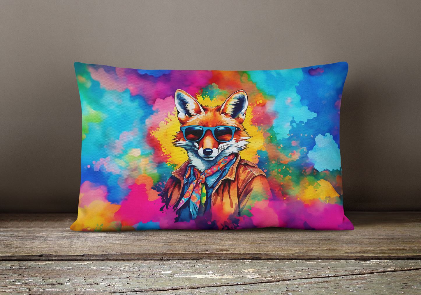 Hippie Animal Fox Throw Pillow