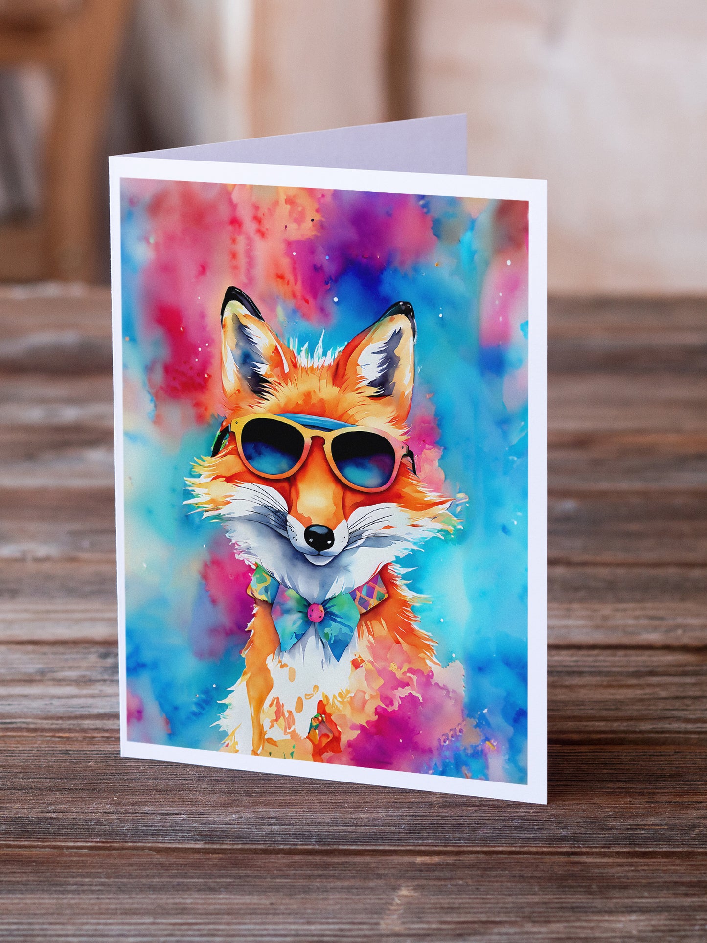 Hippie Animal Fox Greeting Cards Pack of 8