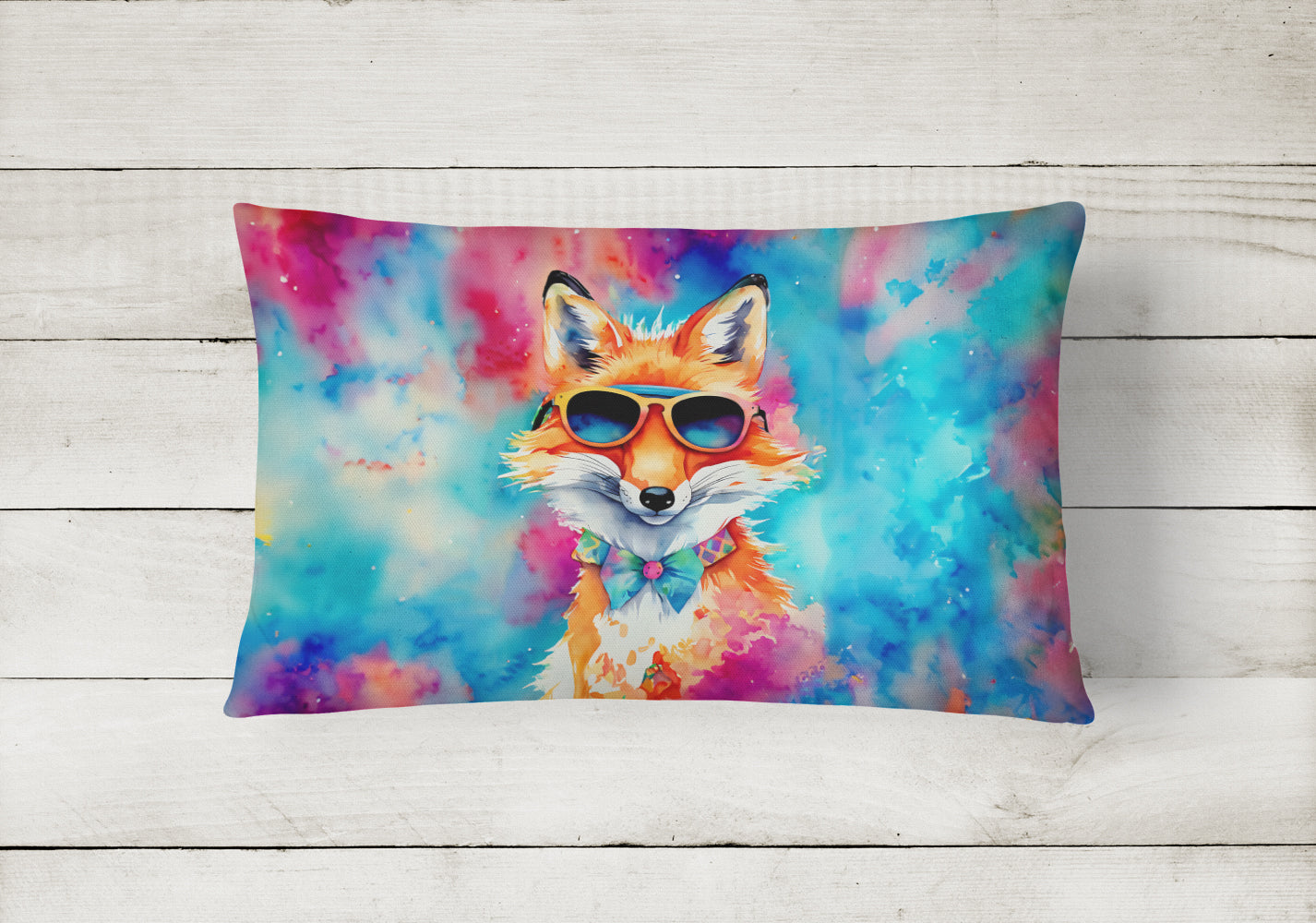 Hippie Animal Fox Throw Pillow