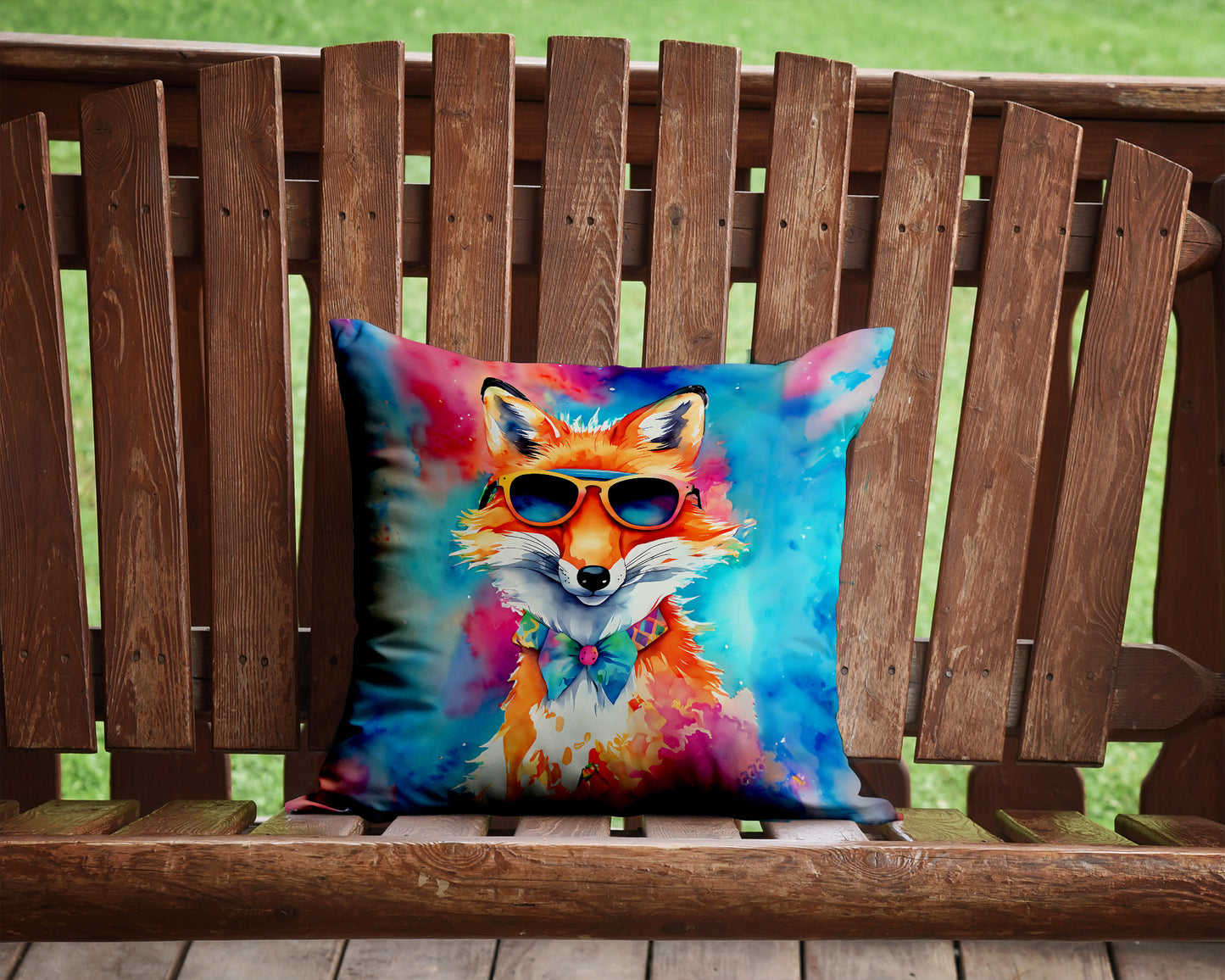 Hippie Animal Fox Throw Pillow