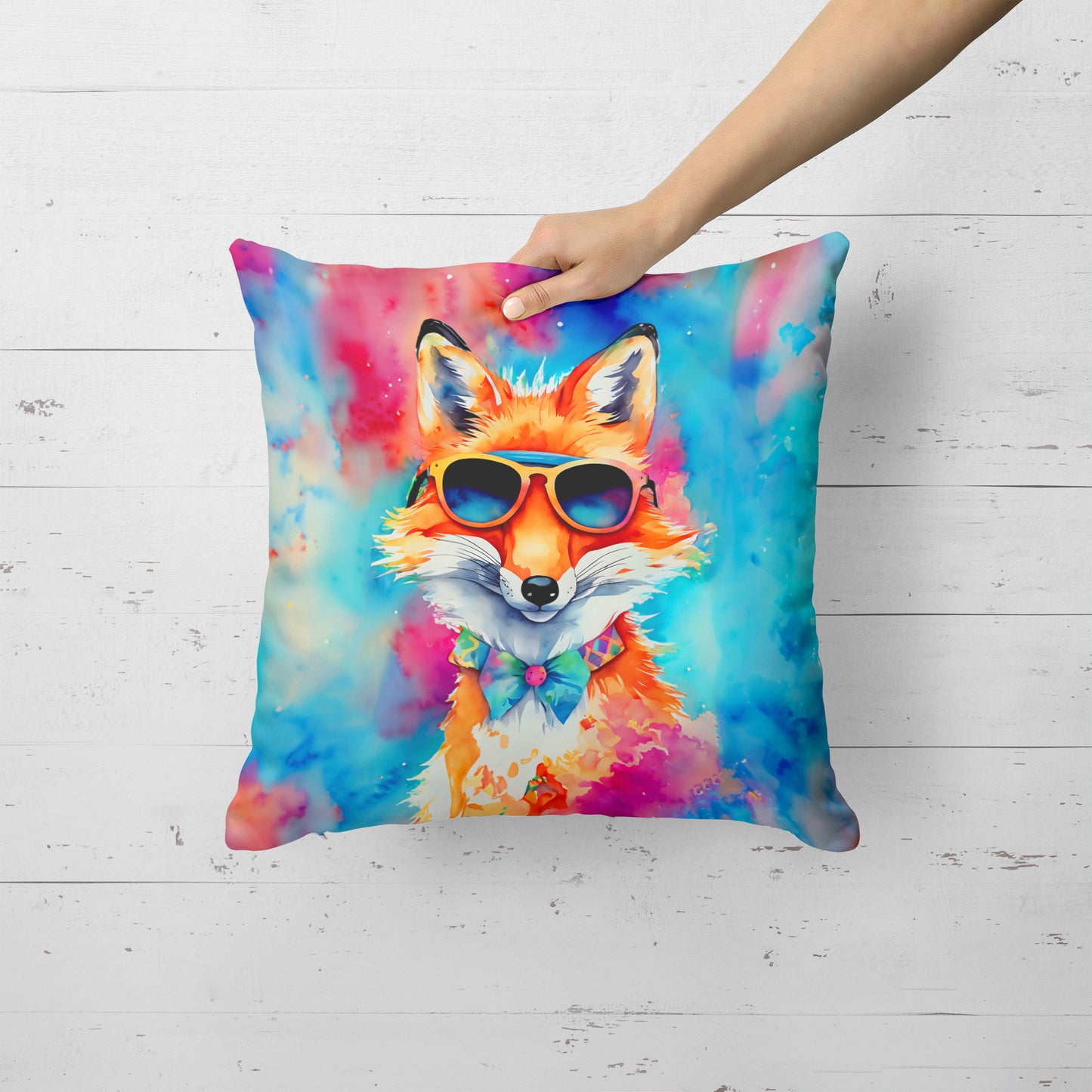 Hippie Animal Fox Throw Pillow