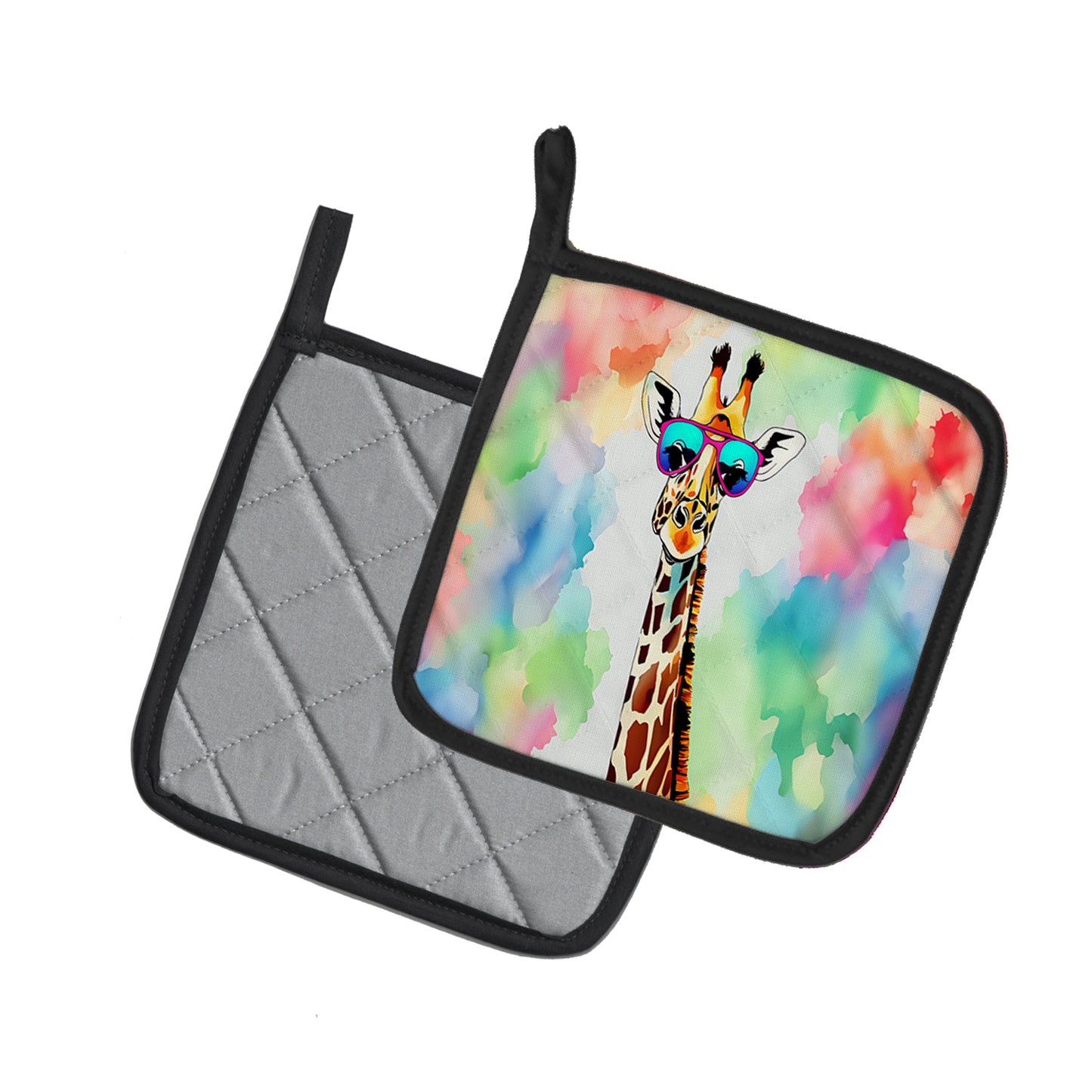 Hippie Animal Giraffe Pair of Pot Holders